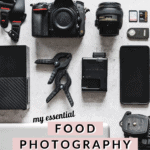 Flatlay of cameras and photography gear