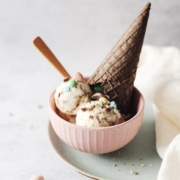 Mini egg ice cream in a bowl