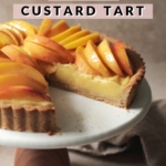 Custard pastry cream filling in a peach tart