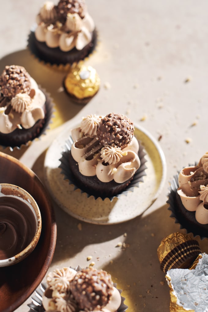 Ferrero Rocher Cupcakes - Teak & Thyme