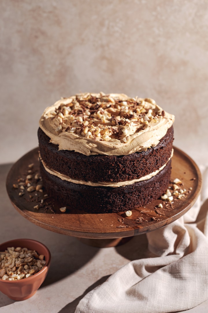 Chocolate Cake with Peanut Butter Frosting - Teak & Thyme