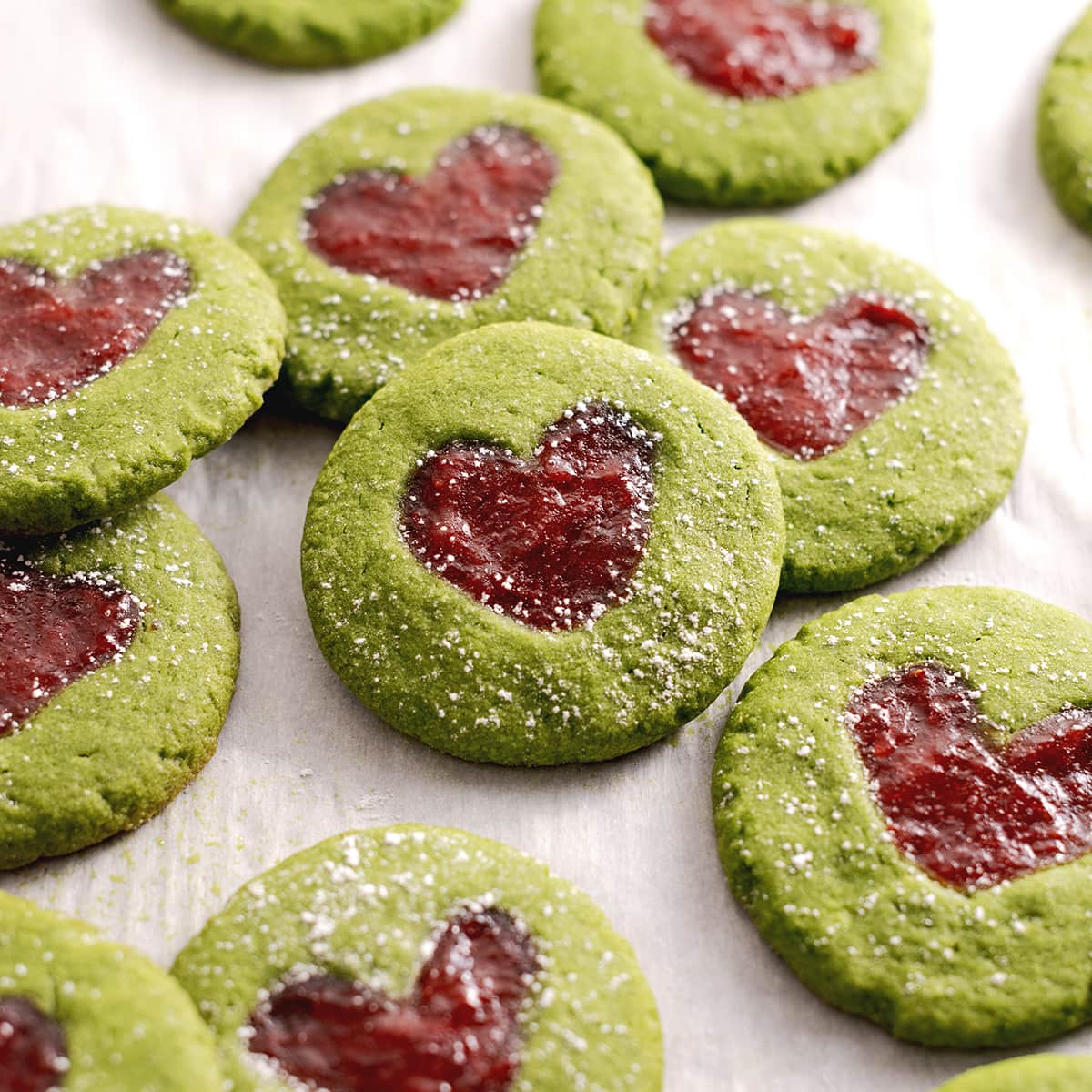 Matcha Thumbprint Cookies